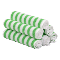 出口日本不沾油洗碗巾家用油利除双层加厚厨房抹布竹纤维吸油方巾|QYM-200(10条20x30cm)绿条纹