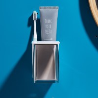 放牙刷置物架免打孔漱口杯刷牙杯壁挂吸壁式卫生间收纳盒牙缸套装|ezwin牙缸-单杯[透明黑]