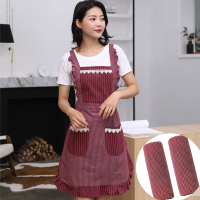 棉布围裙女厨房韩版时尚防尘防污可爱坎肩成人男春夏秋季工作服