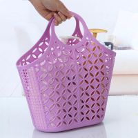 软质抗摔塑料收纳篮 沐浴洗澡洗漱篮手提篮购物篮浴筐整理筐