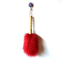 鸡毛掸子羊毛除尘掸家用车用除尘扫灰清洁神器不掉毛不掉色纯澳毛|酒红小号