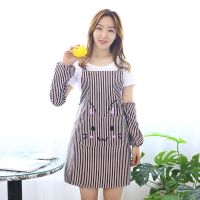 韩春夏款厨房围裙简约时尚女背带微防水防油污餐厅罩衣成人工作服