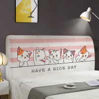 床头罩套床头套软包防尘罩靠背罩北欧万能保护套弹力布床头套罩|床头罩-可爱猫猫 70*150(适合1.5米床)