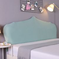 弹力全包床头罩床头套防尘罩简约现代欧式软包实木床头套罩弧形|浅蓝色 床头长[170-190]