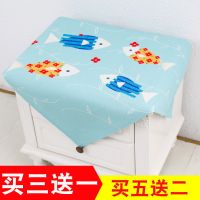 床头柜罩电视机罩防尘罩冰箱盖布洗衣机多用巾床头罩|年年有鱼(棉麻款) 床头柜通用防尘罩(1件装)