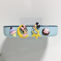 可爱卡通强力无痕粘贴沥水皂盒创意双层浴室吸壁式香皂盒大肥皂盒|米奇款