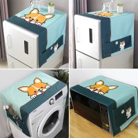 洗衣机罩盖布床头柜微波炉防水防尘布滚筒式全自动冰箱防尘罩盖巾|小趴 70*180cm(双开门冰箱)