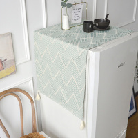 北欧风冰箱布盖巾防尘布艺烤箱空调防尘罩立式柜机滚筒洗衣机罩|山の浅青 50*140cm