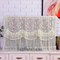 电视罩防尘罩套家用蕾丝布艺电视机防尘布电视机开机不取罩|一枝梅黄 55寸(140X85)130x75)