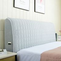 全包布艺床头罩软包床头套简约现代欧式防尘罩1.8m1.5米床保护套|绒布-浅灰色 1.9米