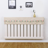 暖气片装饰罩布艺简约防尘罩套家用老式遮挡帘防熏黑蕾丝盖布|原色25天香粉(高约14cm)双侧预留管孔 长170*厚10