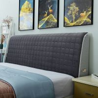 全包布艺床头罩软包床头套简约现代欧式防尘罩1.8m1.5米床保护套|绒布-黑棕色 2米