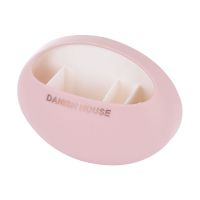 买1送1浴室收纳架厕所吸盘挂壁式置物架免打孔牙膏牙刷创意收纳盒|2个装北欧粉