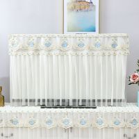 电视机罩高档挂式电视机罩欧式蕾丝42寸55英寸电视防尘罩电视盖布|花开富贵(天蓝) 52/55寸(包边款)