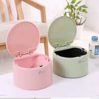 桌面按压式小垃圾桶迷你办公桌茶几有盖懒人垃圾桶