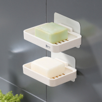 免打孔卫生间浴室置物架壁挂式沐室收纳神器放沐浴露架子厕所镜前|单层皂盒2个装