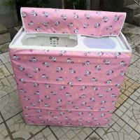 双缸半自动洗衣机罩防水防晒防尘普通双缸半自动双桶家用海尔美的|粉色猫[涂银牛津布料防水防晒] 80*45*83