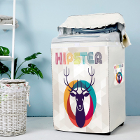 海尔上开洗衣机罩防水防晒6/7/8/9公斤专用小神童全自|上开盖/五彩麋鹿(加厚涂银面料) 海尔5.5公斤(粘拉两用款)