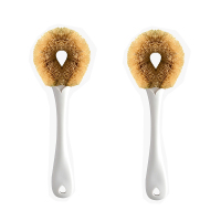 天然椰棕刷洗锅刷子长柄清洁刷锅神器家用厨房不粘锅锅刷|颜色随机2支装