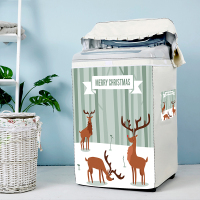 海尔上开洗衣机罩防水防晒6/7/8/9公斤专用小神童全自|上开盖/雪地小鹿(加厚涂银面料) 海尔6.5公斤(粘拉两用款)