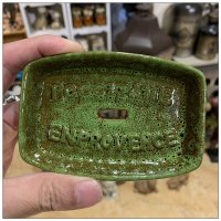 北欧ins欧舒丹法国普罗旺斯陶瓷轻奢沥水香皂盒手工精油皂碟皂托|[复古绿]