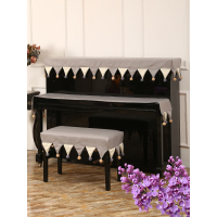 钢琴罩北欧钢琴套防尘半罩韩国电钢琴布盖布现代简约儿童琴披全罩|灰色 仅半罩不含凳罩