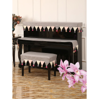 钢琴罩北欧钢琴套防尘半罩韩国电钢琴布盖布现代简约儿童琴披全罩|粉色 顶+双人凳罩两件套