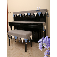 钢琴罩北欧钢琴套防尘半罩韩国电钢琴布盖布现代简约儿童琴披全罩|蓝色 仅单人凳罩58*38cm单件