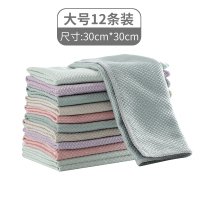 鱼鳞抹布家务清洁吸水去油不掉毛专用无水印神器擦镜子玻璃清洁布|大号12条(升级加厚)-擦玻璃不留痕[30cm*30cm]