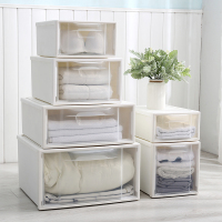 收纳箱抽屉式收纳柜日式单层夹缝组合式衣柜储物箱收纳盒鞋柜床头