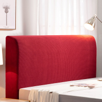 全包床头罩弹力绒布加厚床靠背套罩布艺防尘罩简约现|富贵红(加厚摇粒绒) 120CM适合120-140床头高45-80通用