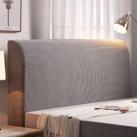 全包床头罩弹力绒布加厚床靠背套罩布艺防尘罩简约现|浅灰(加厚摇粒绒) 180CM适合180-200床头高45-80通用