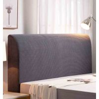 全包床头罩弹力绒布加厚床靠背套罩布艺防尘罩简约现|深空灰(加厚摇粒绒) 220CM适合220-240床头高45-80通用