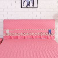 加厚全包床头罩床头套防尘罩1.5m床1.8m床简约现代纯色软包保护套|国色天香-弹力粉红 2.2米