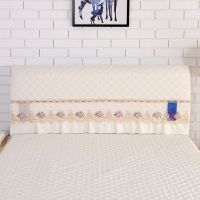 加厚全包床头罩床头套防尘罩1.5m床1.8m床简约现代纯色软包保护套|国色天香-弹力米白 床头柜盖巾1件