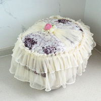 电饭锅罩盖布圆形防尘罩欧式田园蕾丝多用盖巾电饭煲多用布艺罩|点点花紫圆形 通用