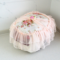 电饭锅罩盖布圆形防尘罩欧式田园蕾丝多用盖巾电饭煲多用布艺罩|月朦胧圆形 通用