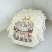 电饭锅罩盖布圆形防尘罩欧式田园蕾丝多用盖巾电饭煲多用布艺罩|35米黄圆形 通用