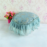 电饭锅罩盖布圆形防尘罩欧式田园蕾丝多用盖巾电饭煲多用布艺罩|彩蝶绣面蓝色方形 通用