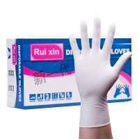一次性家用橡胶手套乳胶防护专用丁晴纹绣紧手薄款劳保美容院耐磨|新款白色100只 XS