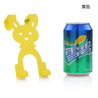 阿诗雅门上挂衣架炫彩卡通兔门后挂钩无痕门背挂钩无痕免钉挂衣钩|黄色[单只]