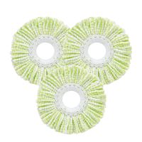 加厚加大通用吸水旋转拖把头棉头替换装拖头拖把桶头|(加厚加长)白绿色3个