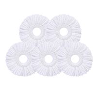 加厚加大通用吸水旋转拖把头棉头替换装拖头拖把桶头|(加厚加长)纯白色5个