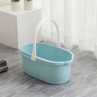 家用手动挤水桶手压地拖桶拖地拖把桶塑料旋转拧水单桶老式墩布桶|浅蓝色适合海绵拖把