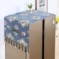 冰箱盖布顶防尘罩双开门防尘单开门保护盖巾套帘巾罩防尘布北欧风|新西兰-蓝色 大对开冰箱70*180cm