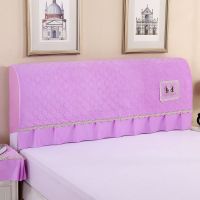 加绒加厚床头套罩全包床头罩子欧式靠被套床头保护罩实木头床防尘|弹力水晶绒-紫色 1.2米