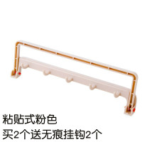 厨房免钉橱柜下挂架 悬挂门背式收纳置物架 免打孔无痕钉门后挂钩|粘贴式粉色买2送2挂钩