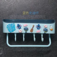 卫生间置物架免打孔壁挂式浴室厕所洗澡间墙上创意可爱三角收纳架|蓝色系列蓝-史迪仔