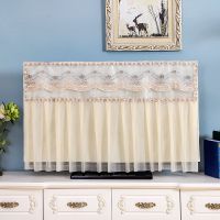 高档蕾丝液晶电视机罩55寸防尘罩套50挂式65寸直面曲面开机不|锦绣-灰 70寸