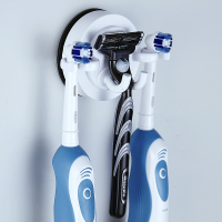 浴室创意强力吸盘牙刷架吸壁式免打孔剃须刀架卫生间挂电动牙刷架|3个位牙刷架3个位牙刷架